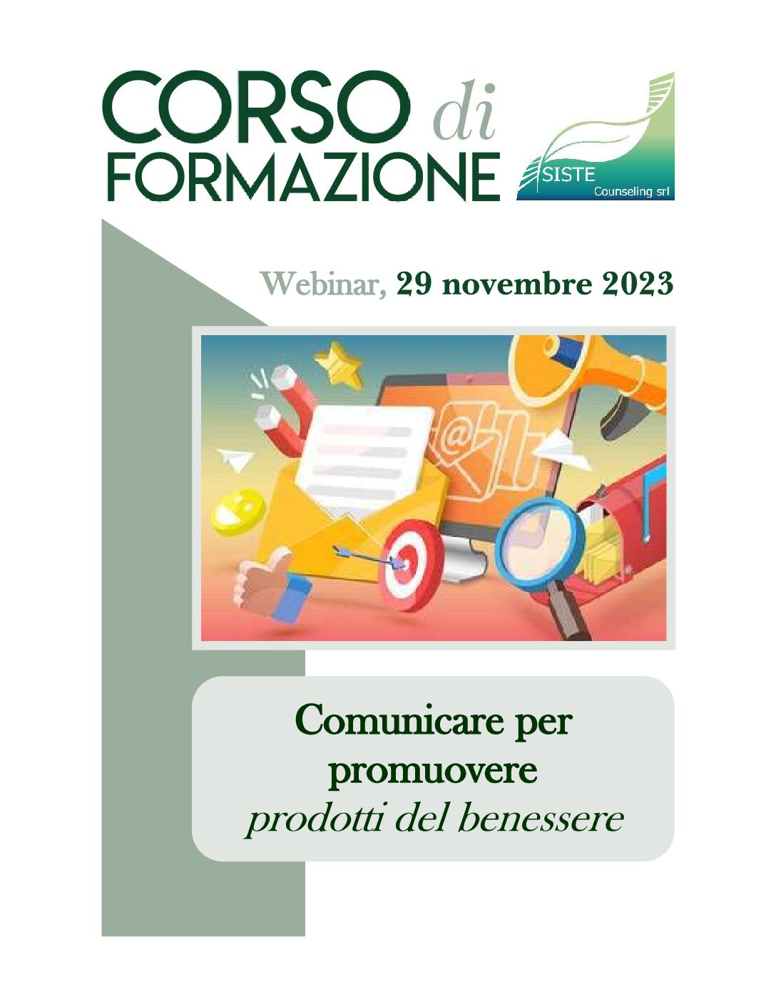 CORSO DI FORMAZIONE DI SISTE COUNSELING